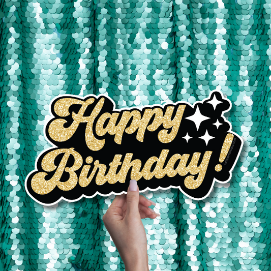 happy birthday gold  photo prop