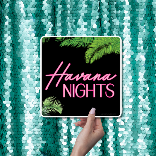 havana nights photo booth prop signs