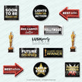 Load image into Gallery viewer, Hollywood Oscars Movie night Photo Booth Word Prop Bundle
