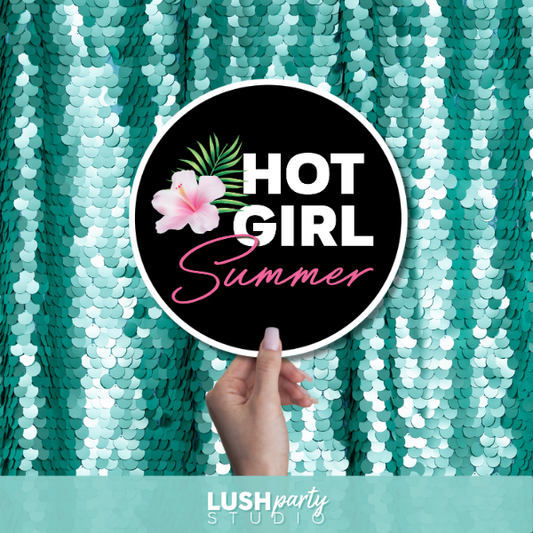 Photo Prop sign with 'Hot Girl Summer' text by Lush Party Studio 
