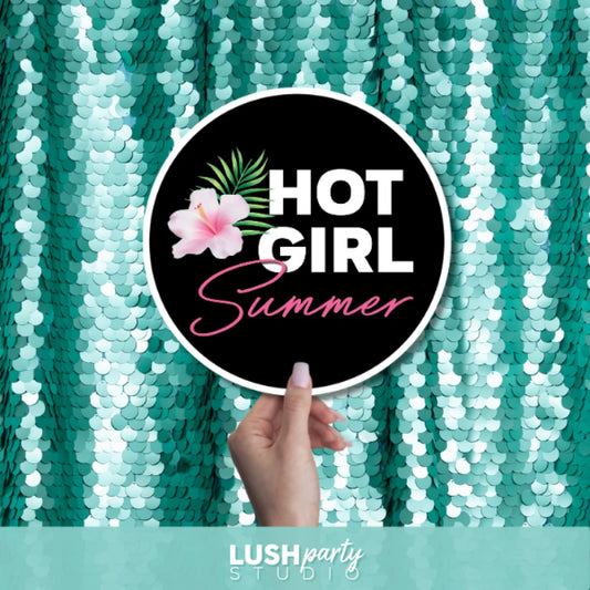 Photo Prop sign with 'Hot Girl Summer' text by Lush Party Studio 