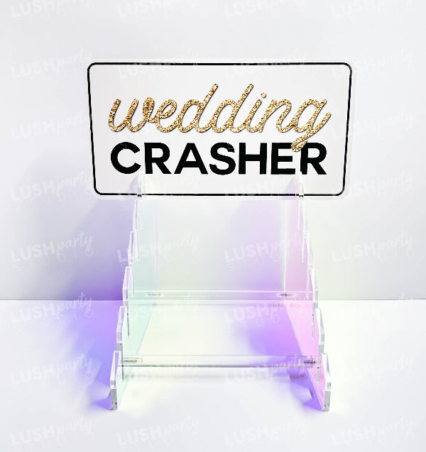  Photo booth prop sign holder riser acrylic iridescent