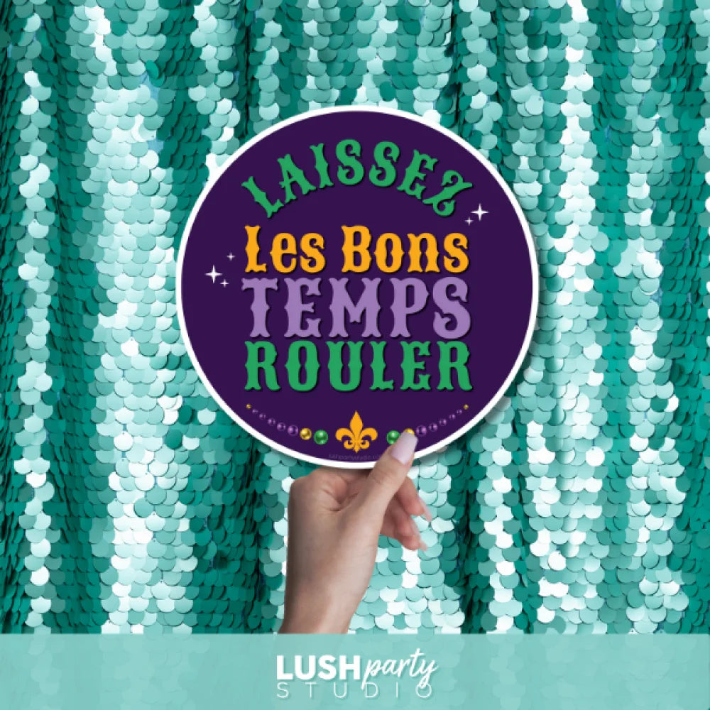 mardi gras photo booth prop by Lush Party Studio