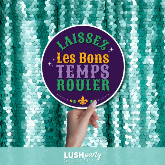 mardi gras photo booth prop by Lush Party Studio