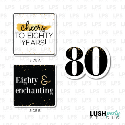 80 eighty birthday photo booth prop signs