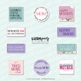 Load image into Gallery viewer, Collection of Mother's Day-themed photo booth props with cute sayings by lush party studio.

