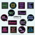 Load image into Gallery viewer, Collection of neon-style text signs with party phrases by Lush Party Studio 
