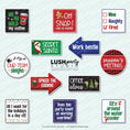 Load image into Gallery viewer, Collection of office christmas holiday party photo booth props with funny sayings by lush party studio
