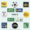Load image into Gallery viewer, Set of soccer photo booth props for sports events, world cup celebrations, tournaments and parties. Lush Party Studio
