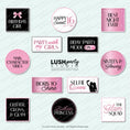 Load image into Gallery viewer, Set of pink and black sweet sixteen photo booth props for birthday parties by lush party studio
