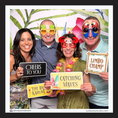 Load image into Gallery viewer, set of colorful photo booth props for tiki and luau parties for the summer with tropical-themed sayings by lush party studio
