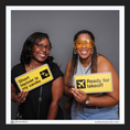 Load image into Gallery viewer, people posing with travel themed photo booth prop signs by lush party studio
