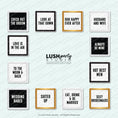 Load image into Gallery viewer, Set of photo booth props with wedding sayings for weddings, bachelorettes, bridal showers and celebrations by Lush Party Studio logo.
