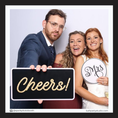 Load image into Gallery viewer, set of wedding-themed photo booth props wedding glam photo booth prop signs classy black white gold photo booth prop signs
