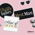 Load image into Gallery viewer, photobooth props for bridesmaids, best man, and maid of honor by lush party studio
