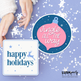 Load image into Gallery viewer, Christmas-themed photo booth props with 'Jingle All the Way' and 'Happy Holidays' winter wonderland by lush party studio
