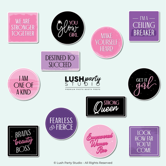 photobooth props for women empowerment events women's day by lush party studio