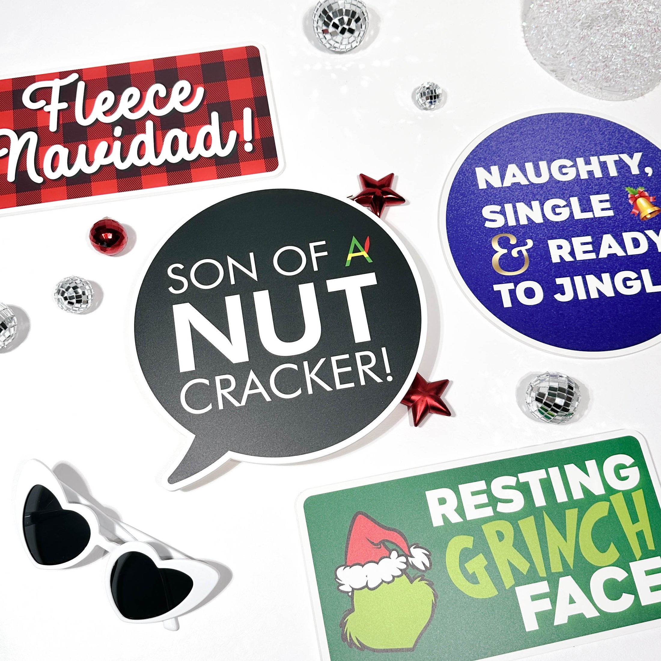 Photo booth props for christmas and holiday parties