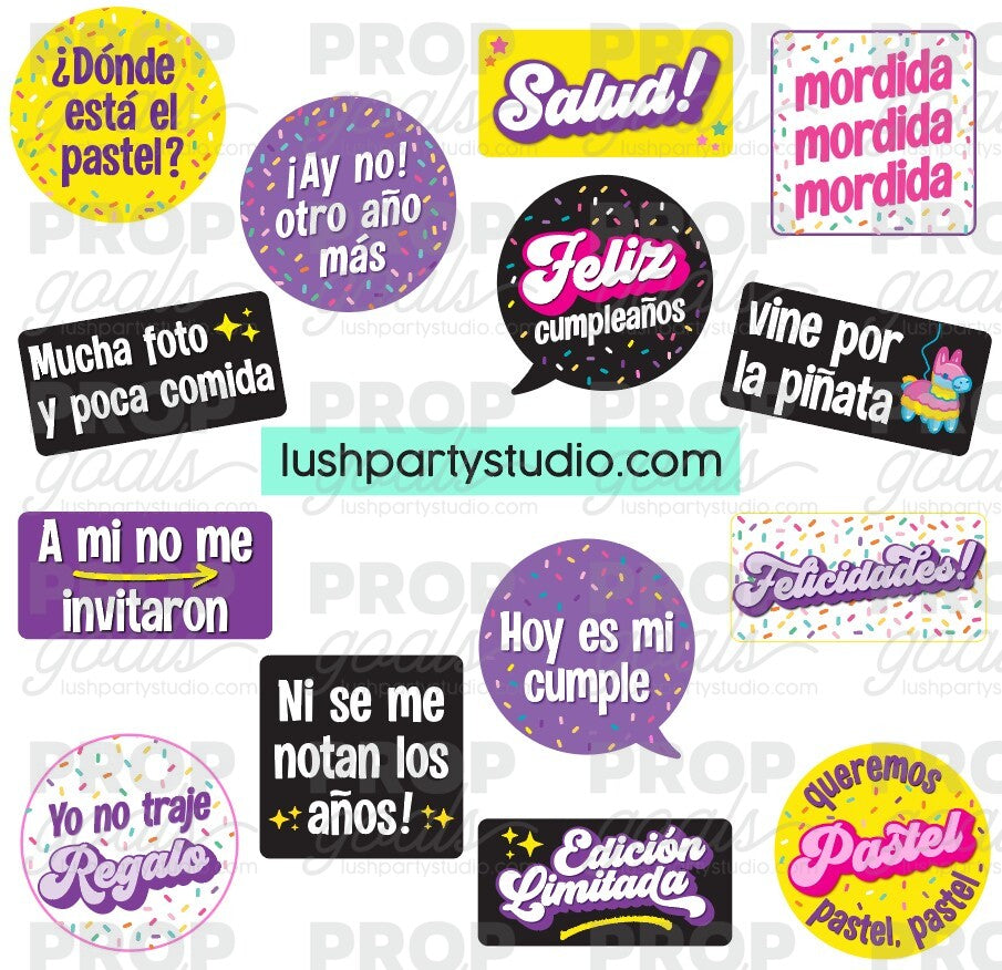 spanish b-day birthday photo booth props