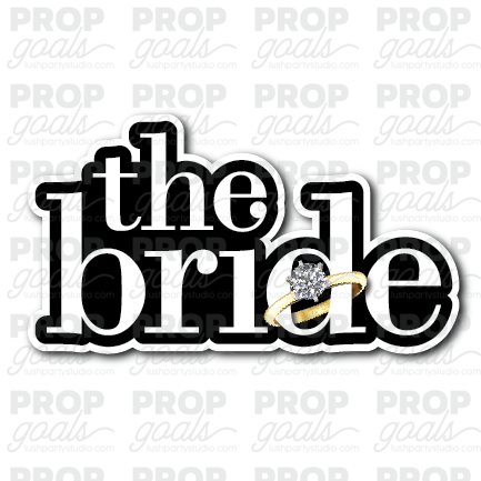 the bride wedding photo booth prop black