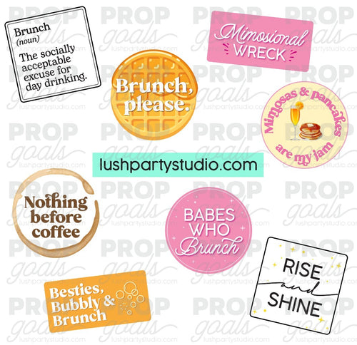 Brunch breakfast mimosas Photo Booth Word Prop Signs