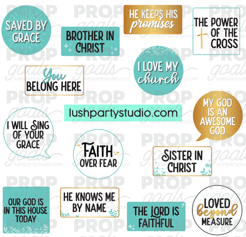 Christian church religious Photo Booth Word Prop Signs