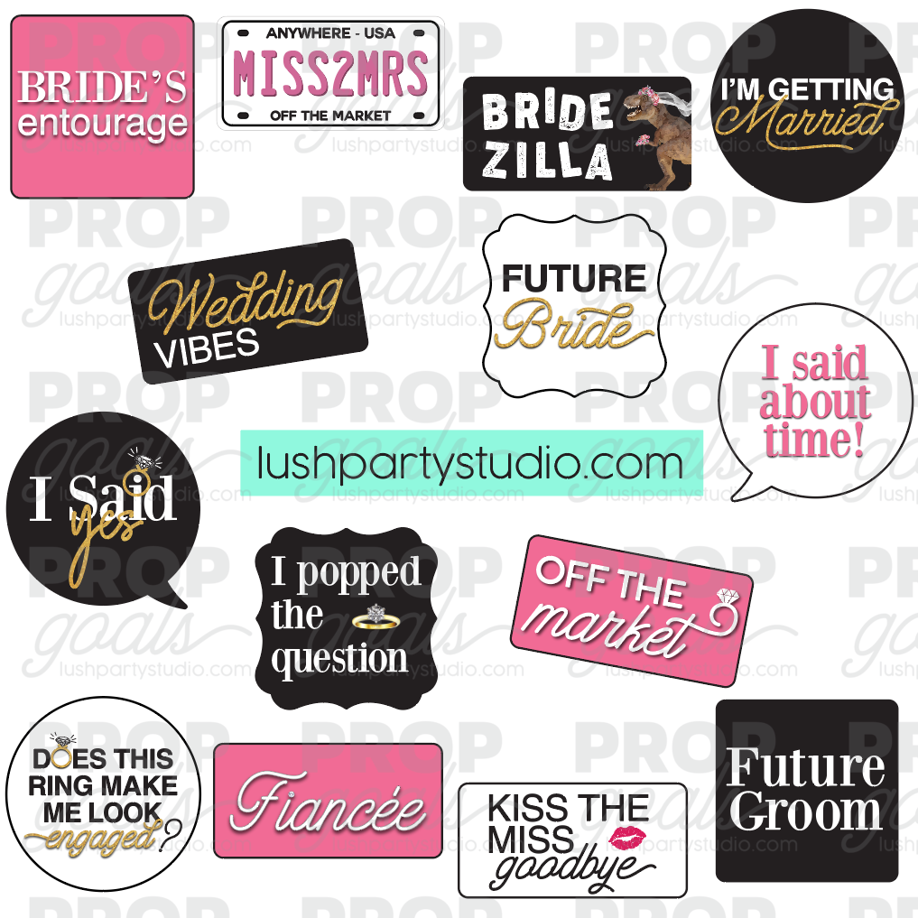 engagement photo booth props- Lush Party Studio