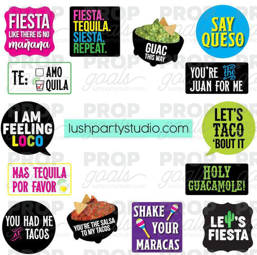 Fiesta Cinco De Mayo Photo Booth Word Prop Signs