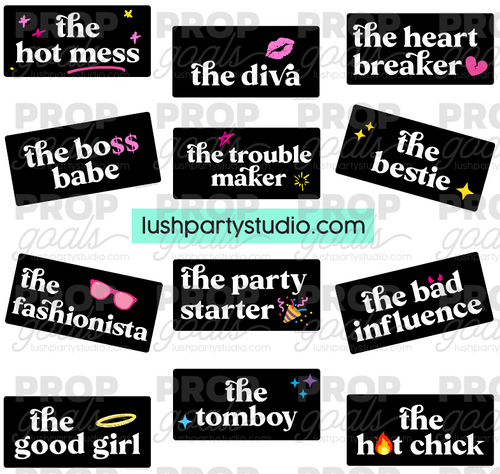 girl gang photo booth props