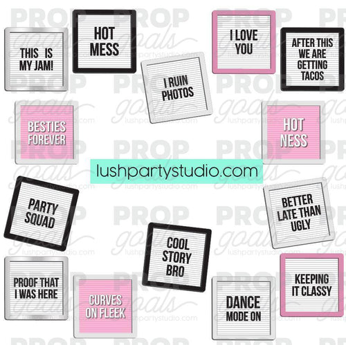 letterboard photo booth prop signs lush party studio