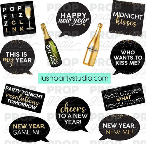 New years eve Photo Booth Word Prop Signs