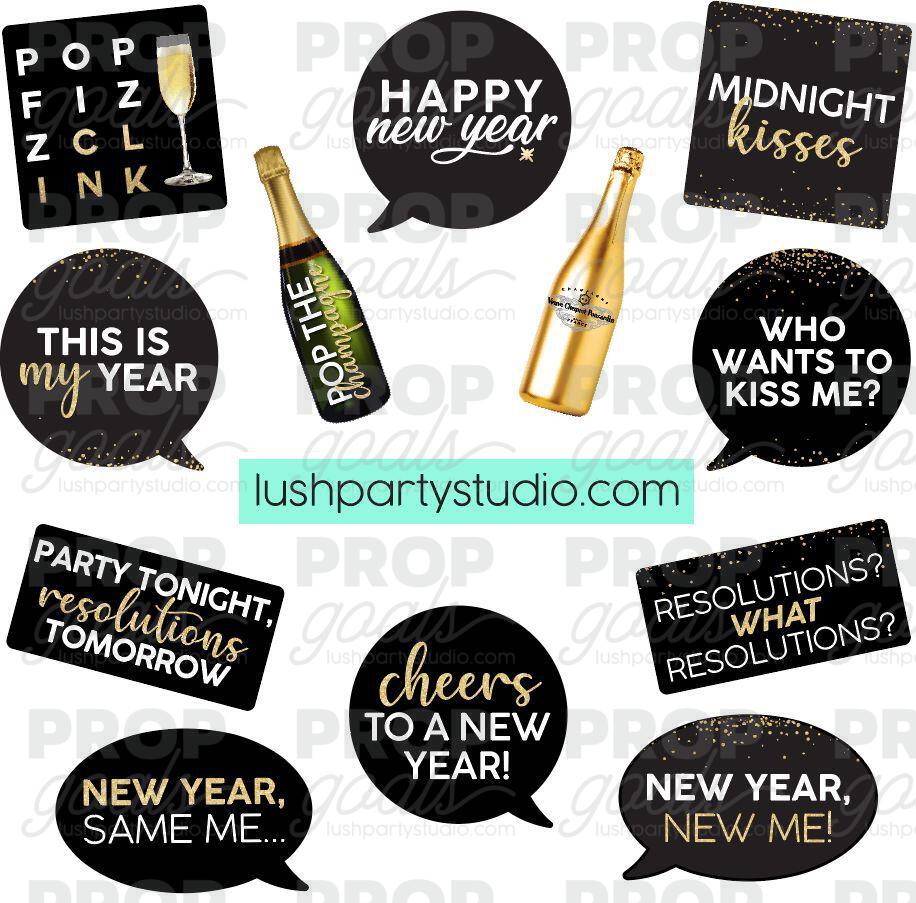 New years eve Photo Booth Word Prop Signs
