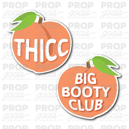Peach emoji photo booth prop pvc props thicc big booty club