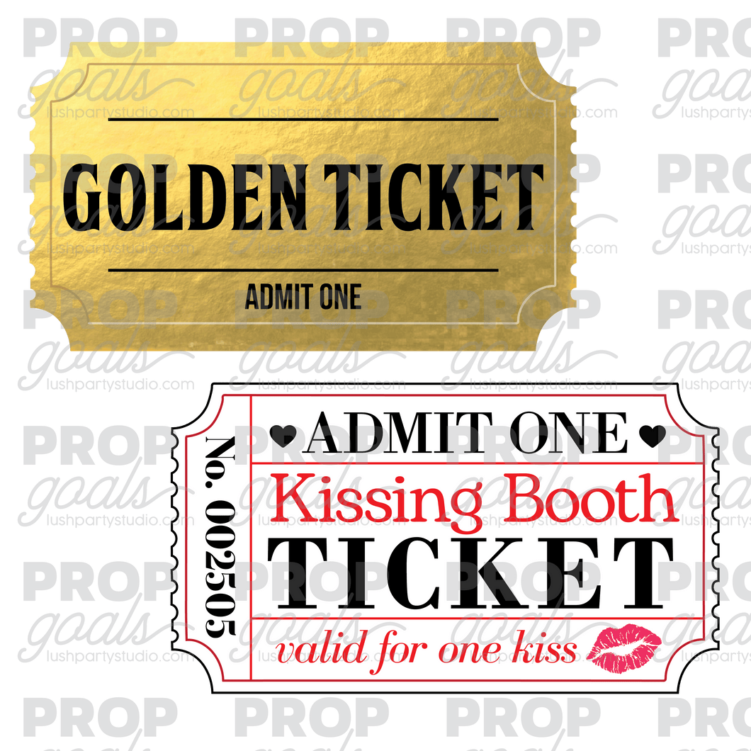 golden ticket photo booth prop