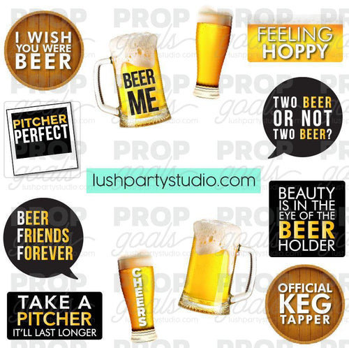 Beer Oktoberfest Photo Booth Word Prop Signs