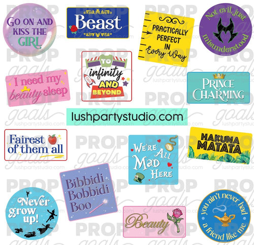 Fairytale Disney Inspired Photo Booth Word Prop Signs