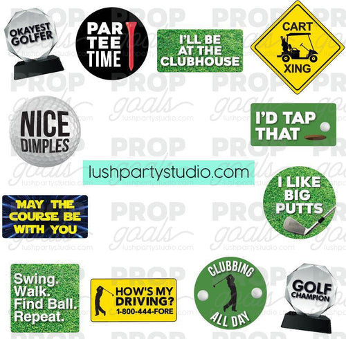 Golf Tournament Photo Booth Word Prop Signs