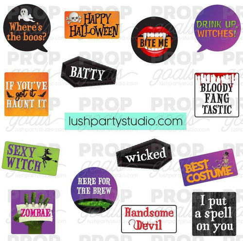Halloween Photo Booth Word Prop Signs