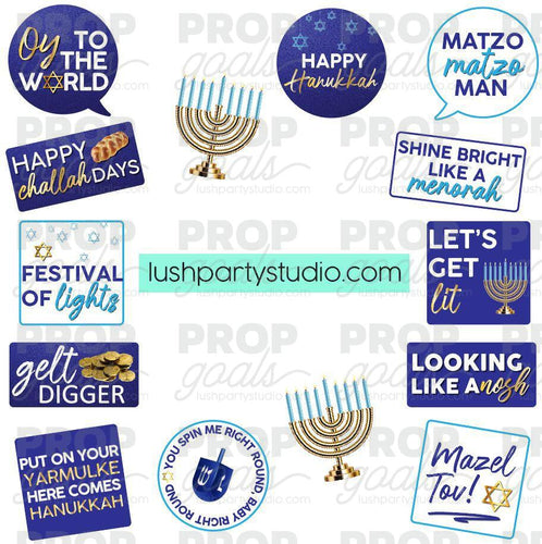 Hanukkah photo booth props - Lush Party Studio