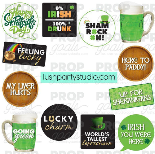 Irish St. Patrick's day Photo Booth Word Prop Signs