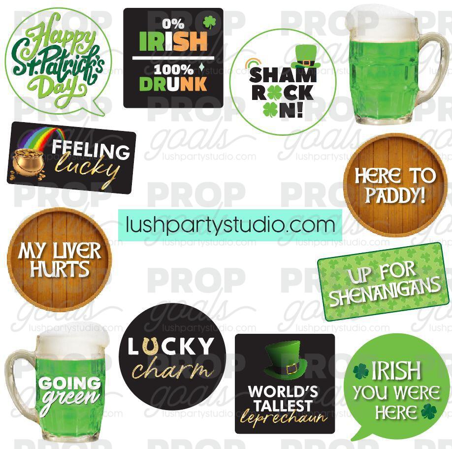 irish st patricks day photo booth props st paddys day lucky lush party studio beer