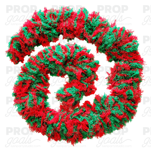 Featherless washable shedless boa red and green
