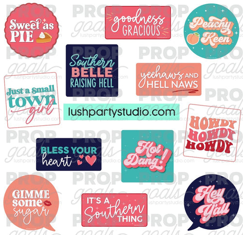 Southern Belle Photo Booth Word Prop Signs